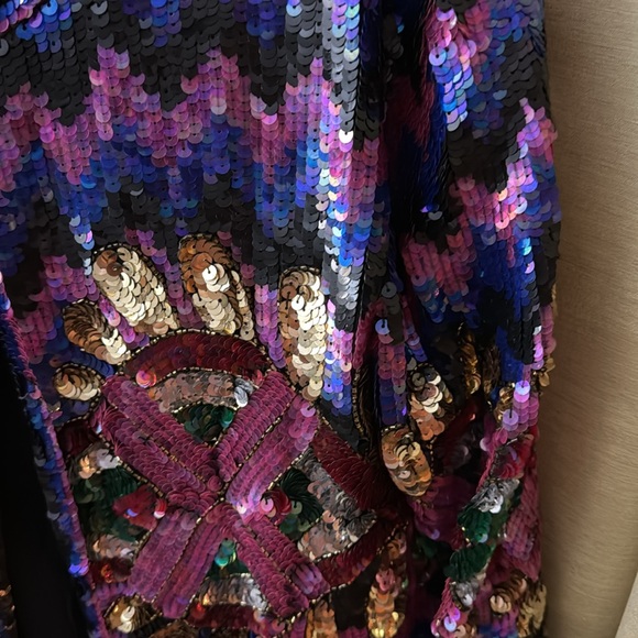 Vintage 1980’s Sequin Shimmer Glam Evening Long sleeve Jacket Cardigan Small - Picture 3 of 7